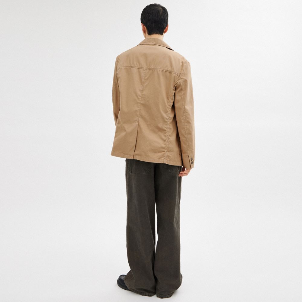 Khaki Men Coach Regenerative Cotton Casual Lightweight Jackets | NZ_CH58682