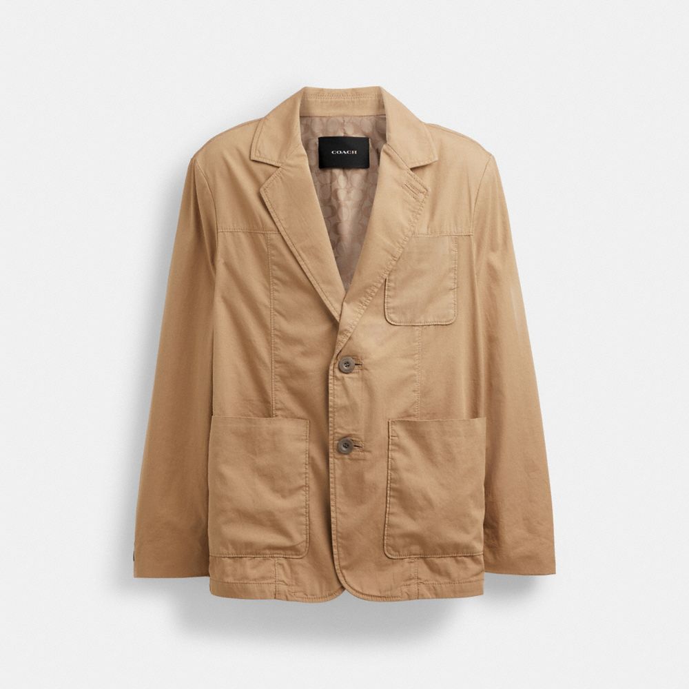 Khaki Men Coach Regenerative Cotton Casual Lightweight Jackets | NZ_CH58682