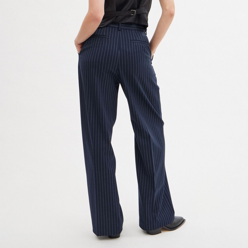 Navy Women Coach Wide Leg Trousers | NZ_CH60946