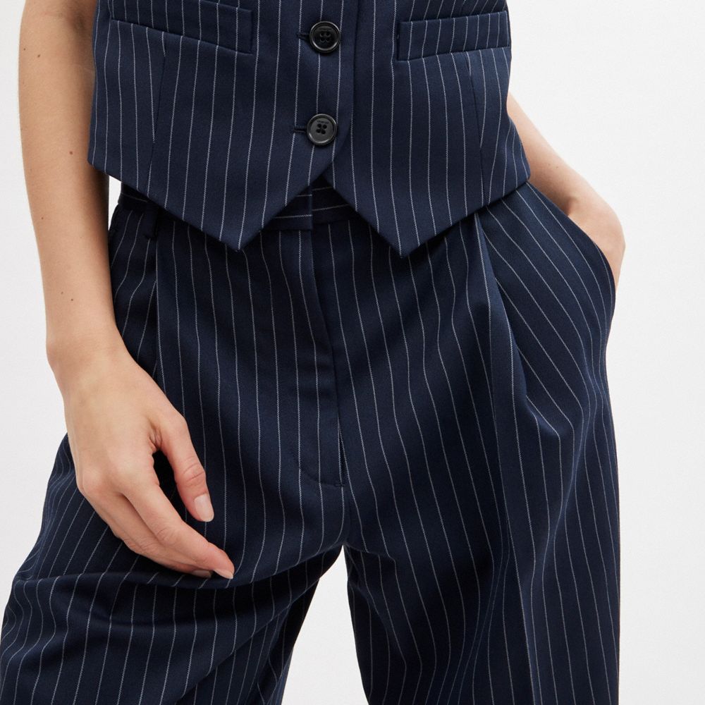 Navy Women Coach Wide Leg Trousers | NZ_CH60946