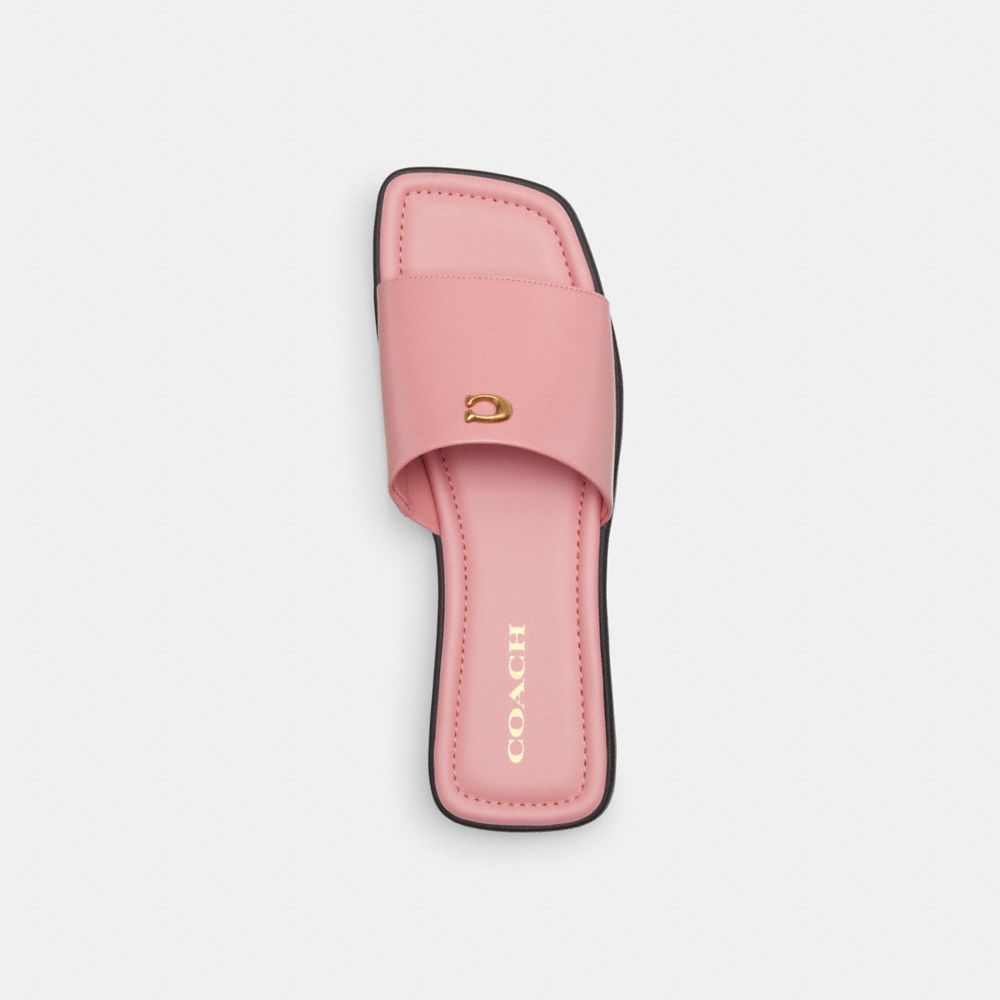 Pink Women Coach Florence Leather Sandals | NZ_CH12440