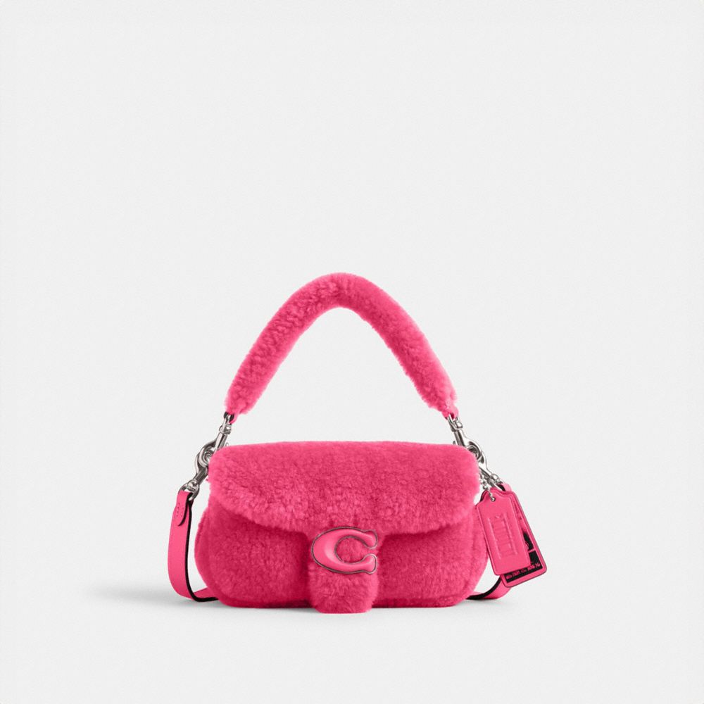 Pink Women Coach The Lil Nas X Drop Tabby 18 In Shearling Shoulder Bags | NZ_CH57621