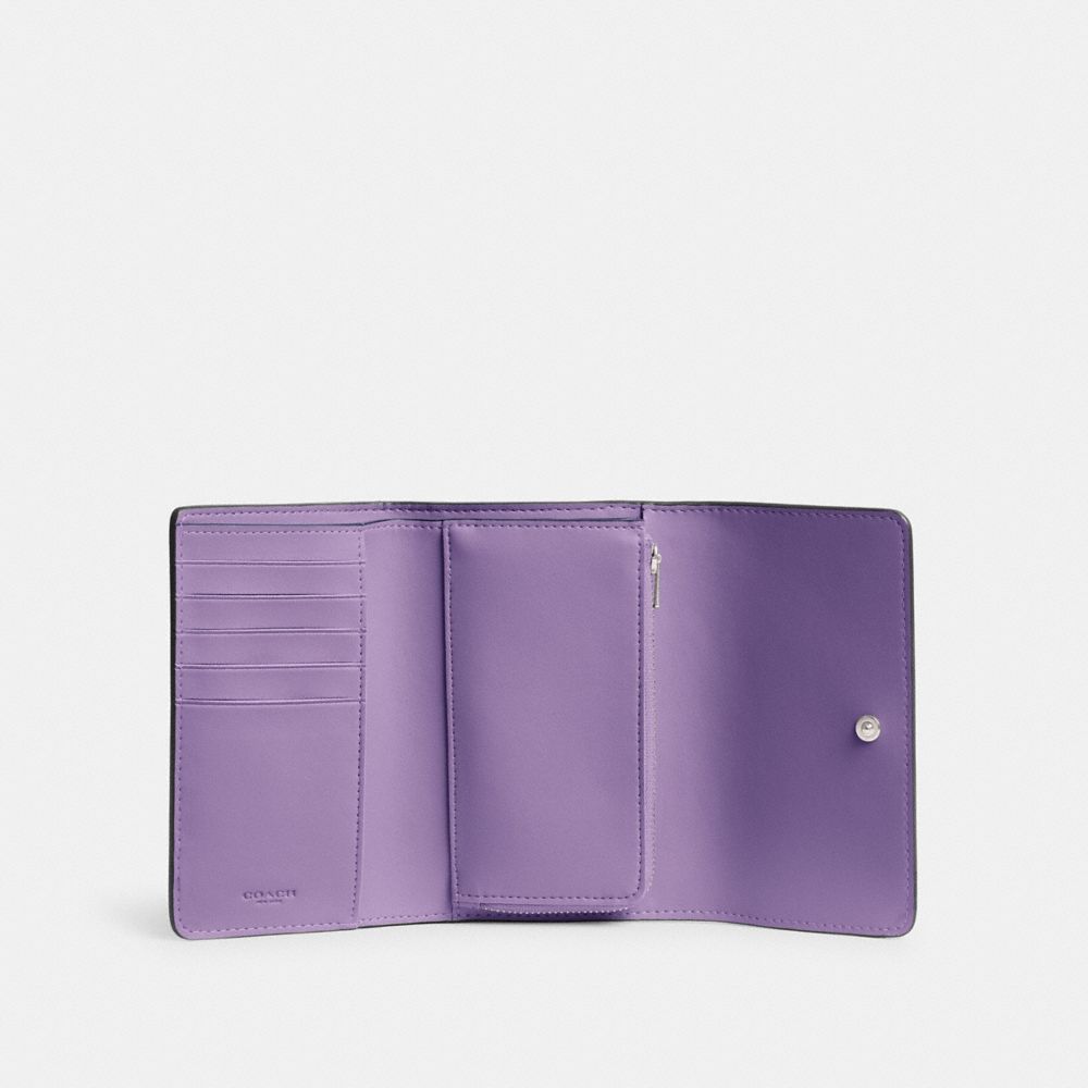 Purple Women Coach Essential Medium Flap In Colorblock Large Wallets | NZ_CH87520