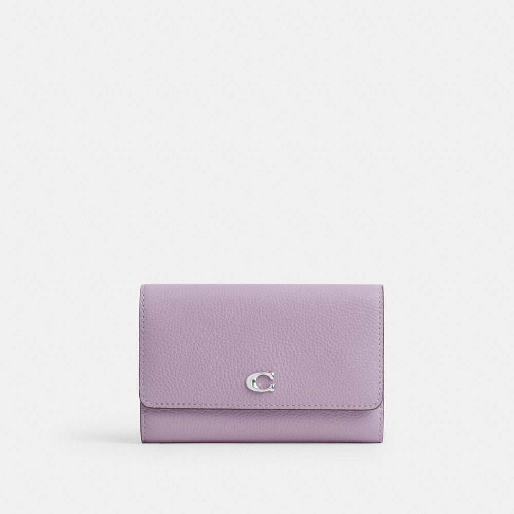 Purple Women Coach Essential Medium Flap In Colorblock Large Wallets | NZ_CH87520