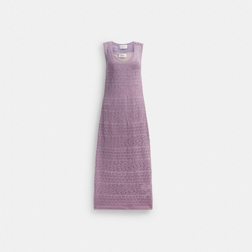 Purple Women Coach Lace Knit Dress | NZ_CH98105