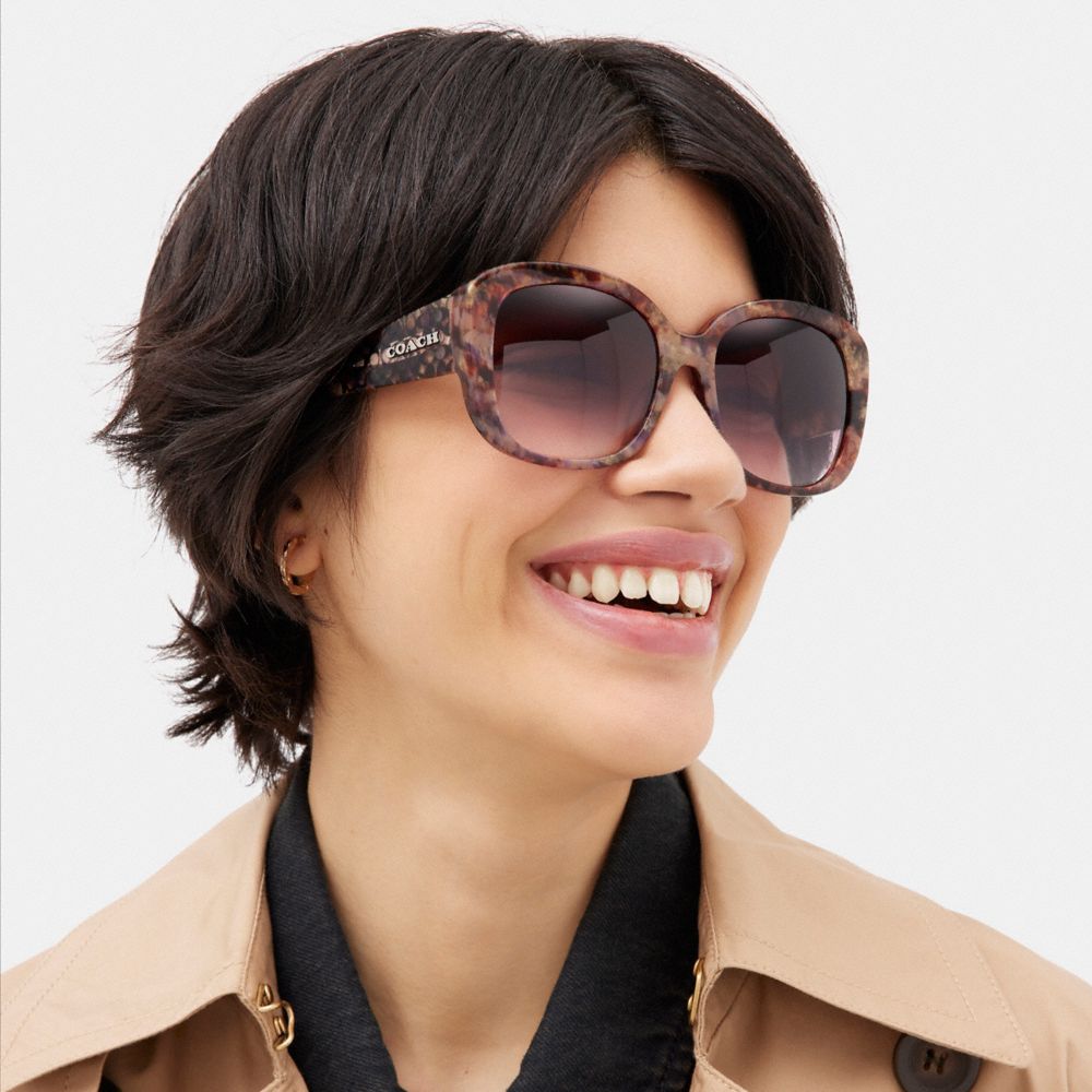 Purple Women Coach Signature Oversized Square Sunglasses | NZ_CH59306