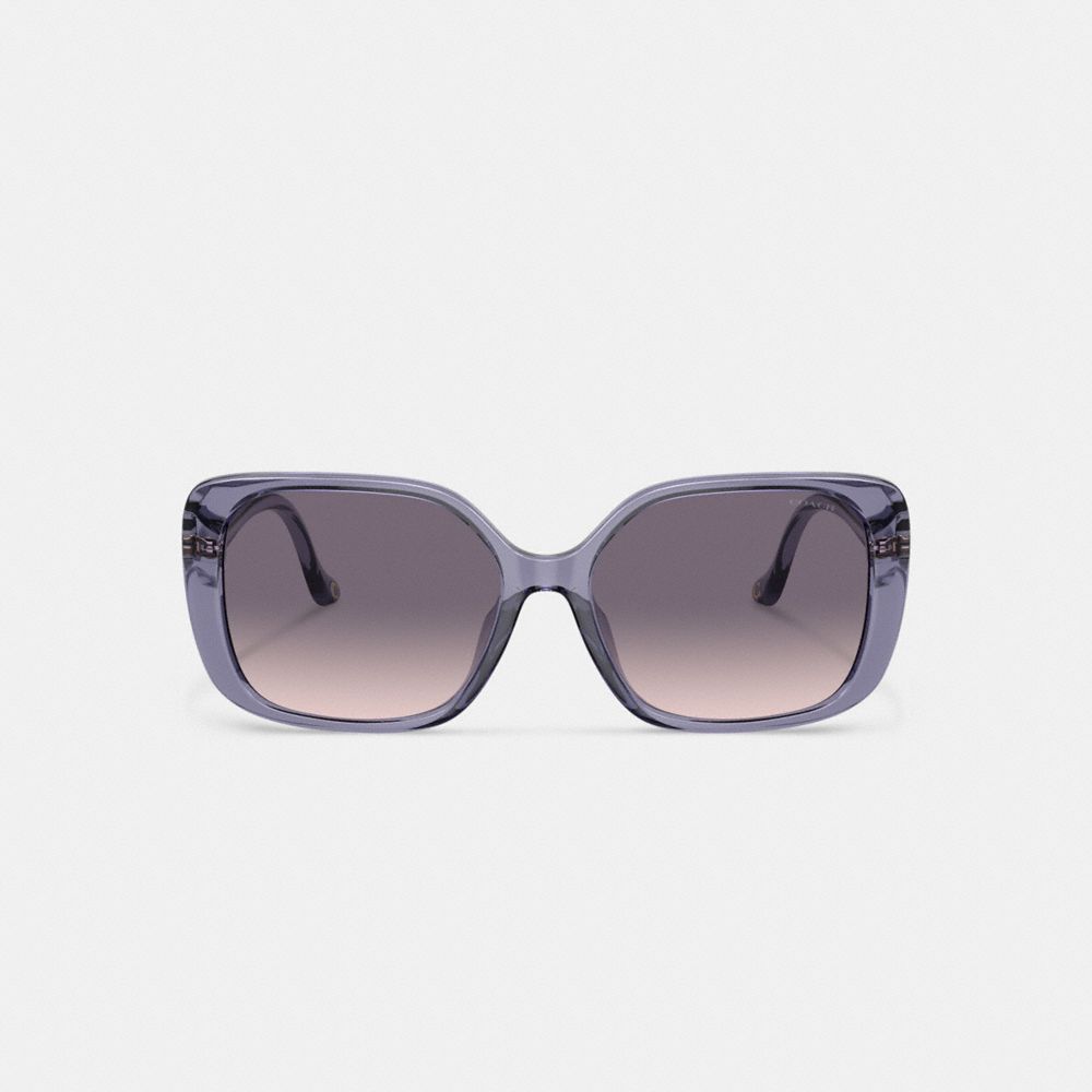 Purple Women Coach Swoop Temple Rectangle Transparent Sunglasses | NZ_CH87721