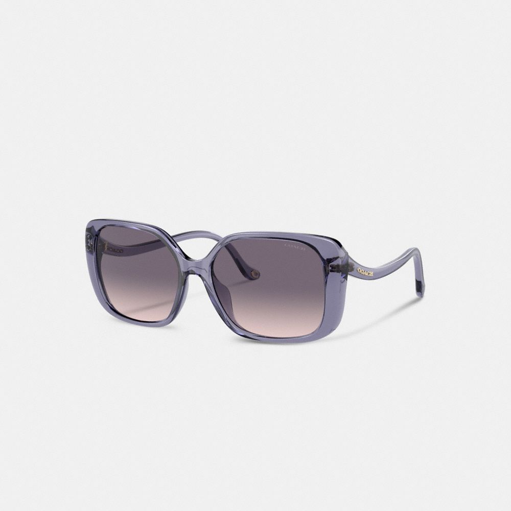 Purple Women Coach Swoop Temple Rectangle Transparent Sunglasses | NZ_CH87721