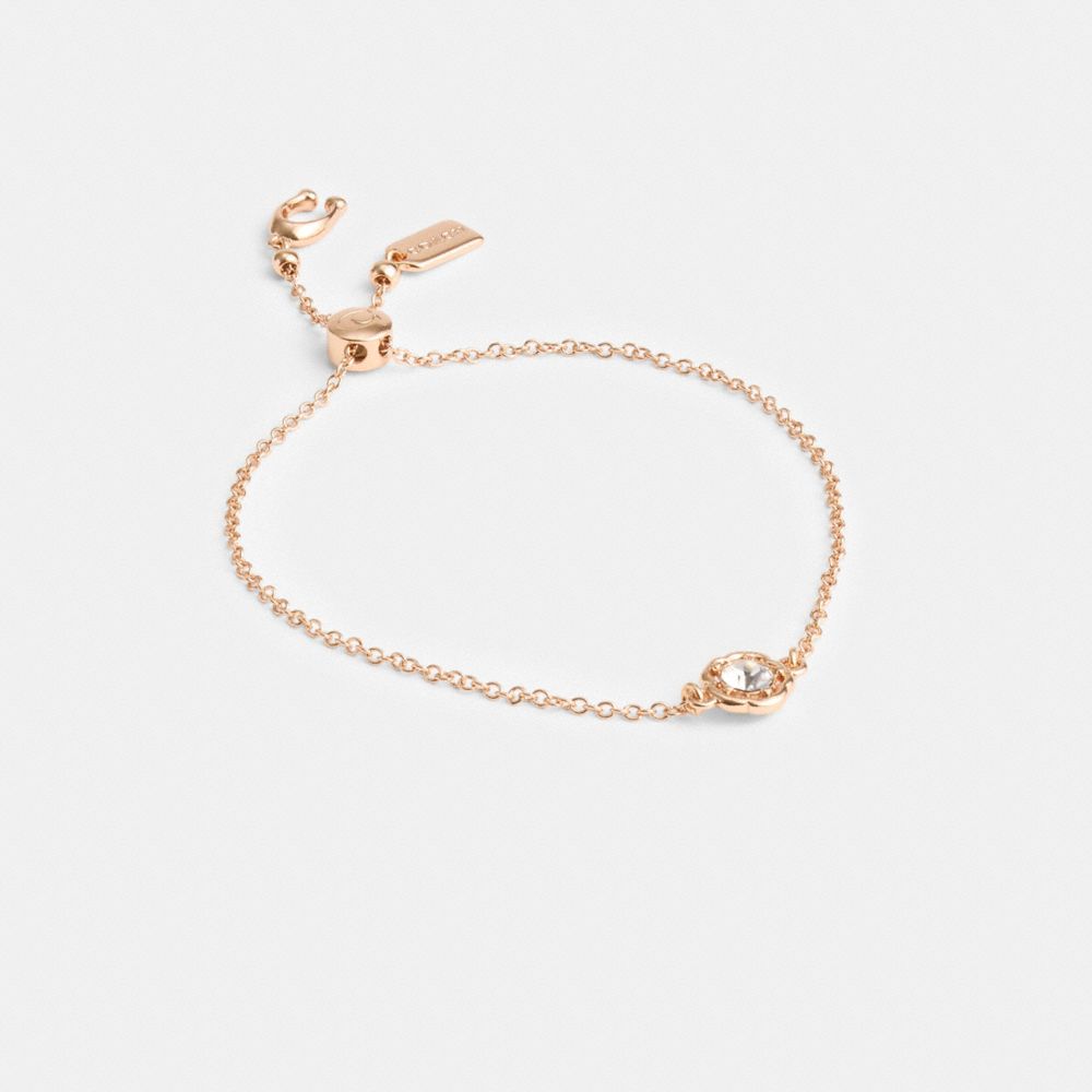 Rose Gold Women Coach Halo Tea Slider Bracelets | NZ_CH29978