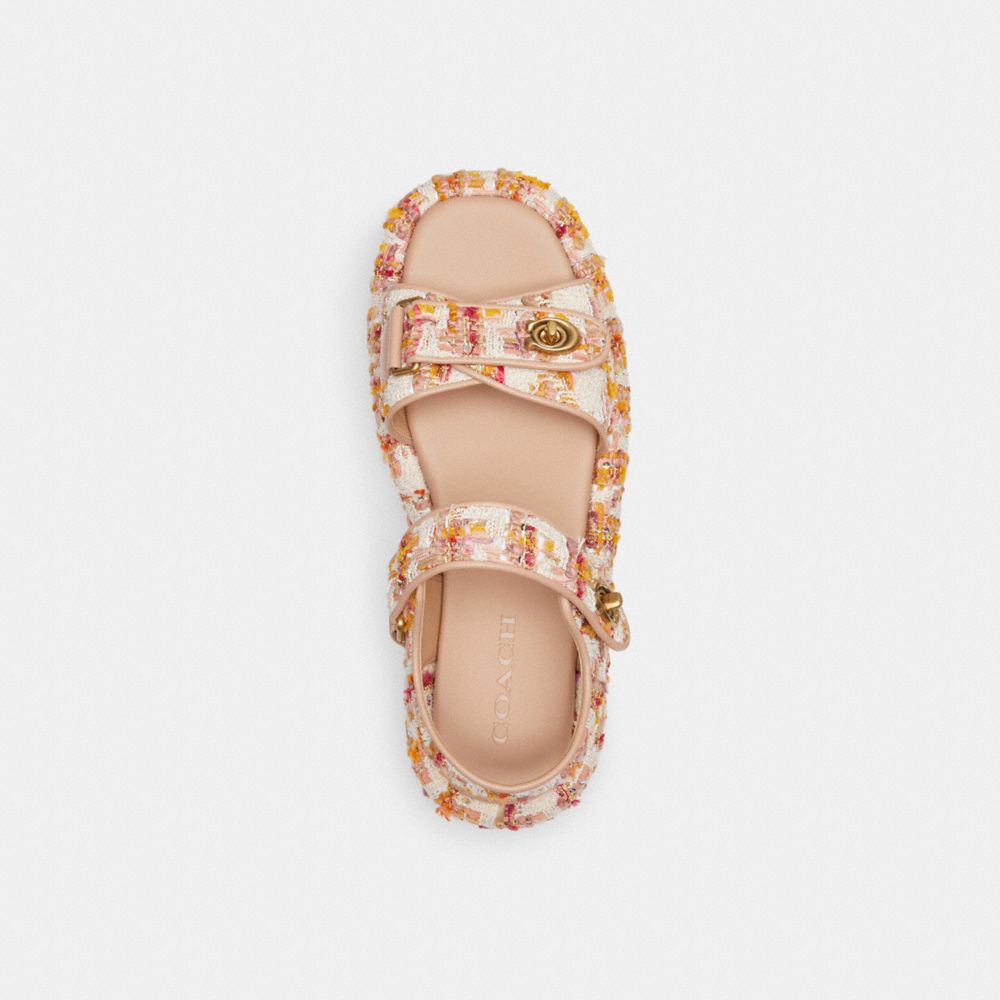 Rose Women Coach Peyton Leather Sandals | NZ_CH12831