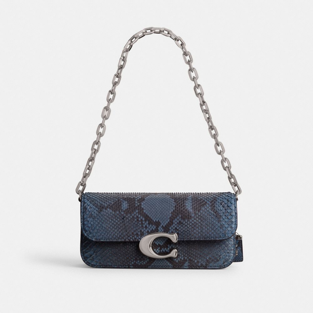 Silver / Blue Women Coach Idol 23 In Python Shoulder Bags | NZ_CH32334