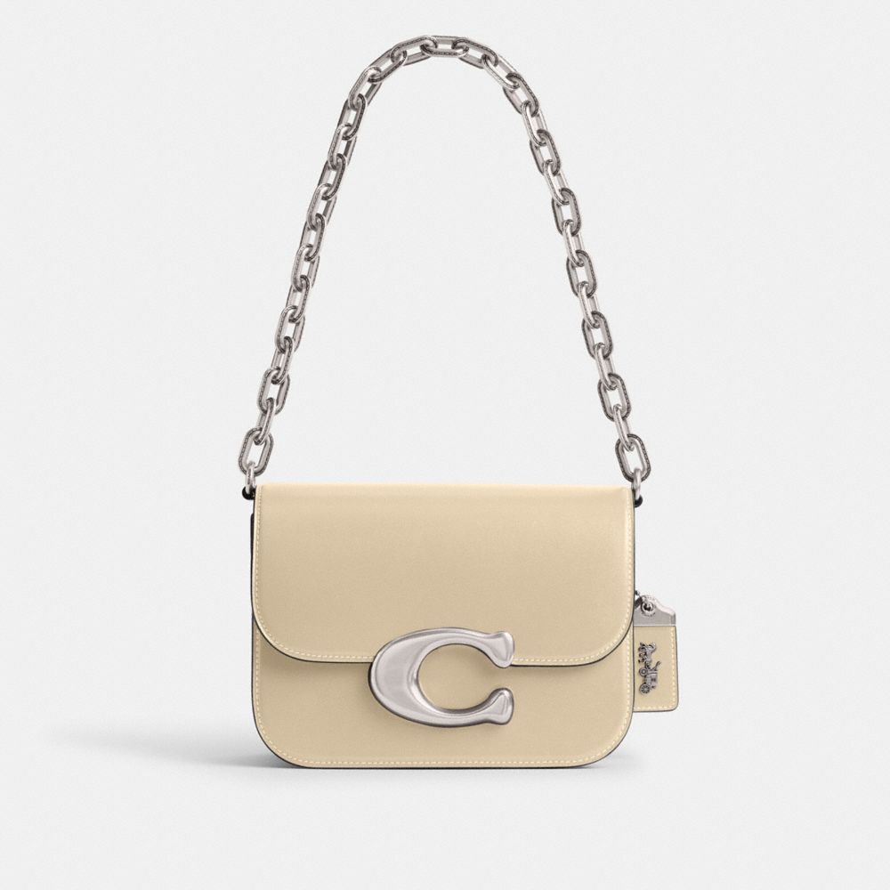 Silver / White Women Coach Idol Shoulder Bags | NZ_CH32036