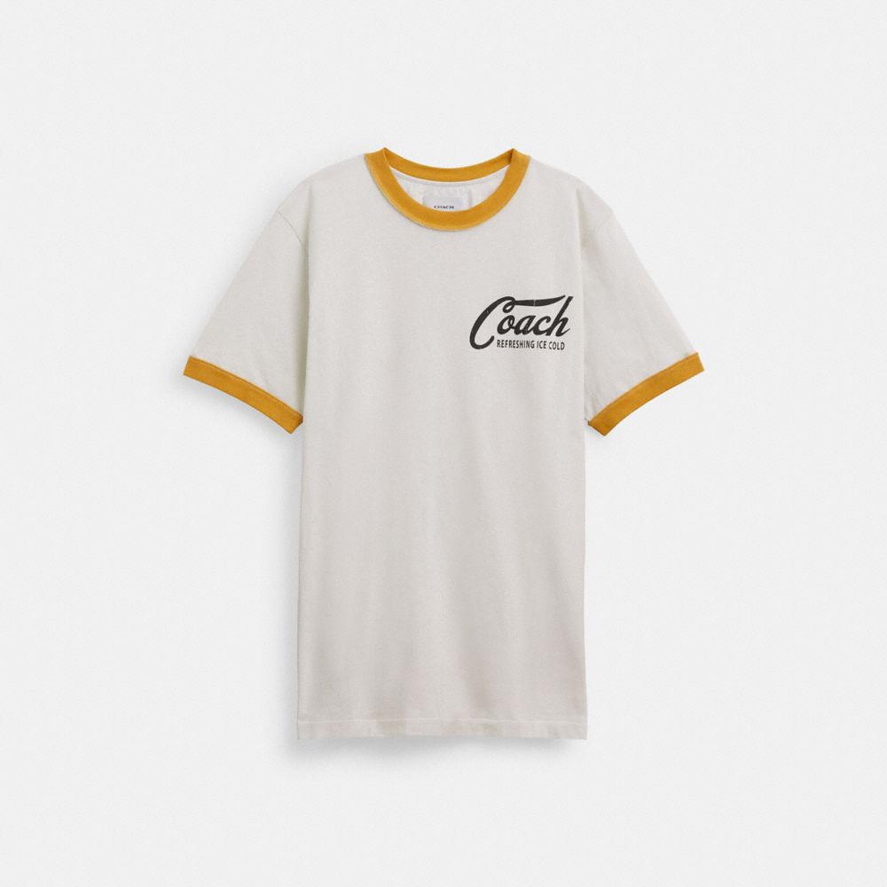 White Men Coach Ringer T Shirts | NZ_CH14210