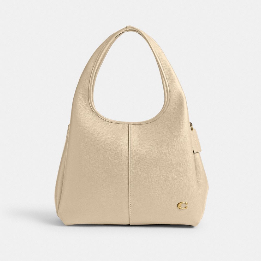 White Women Coach Lana Polished Pebble Leather Shoulder Bags | NZ_CH98810