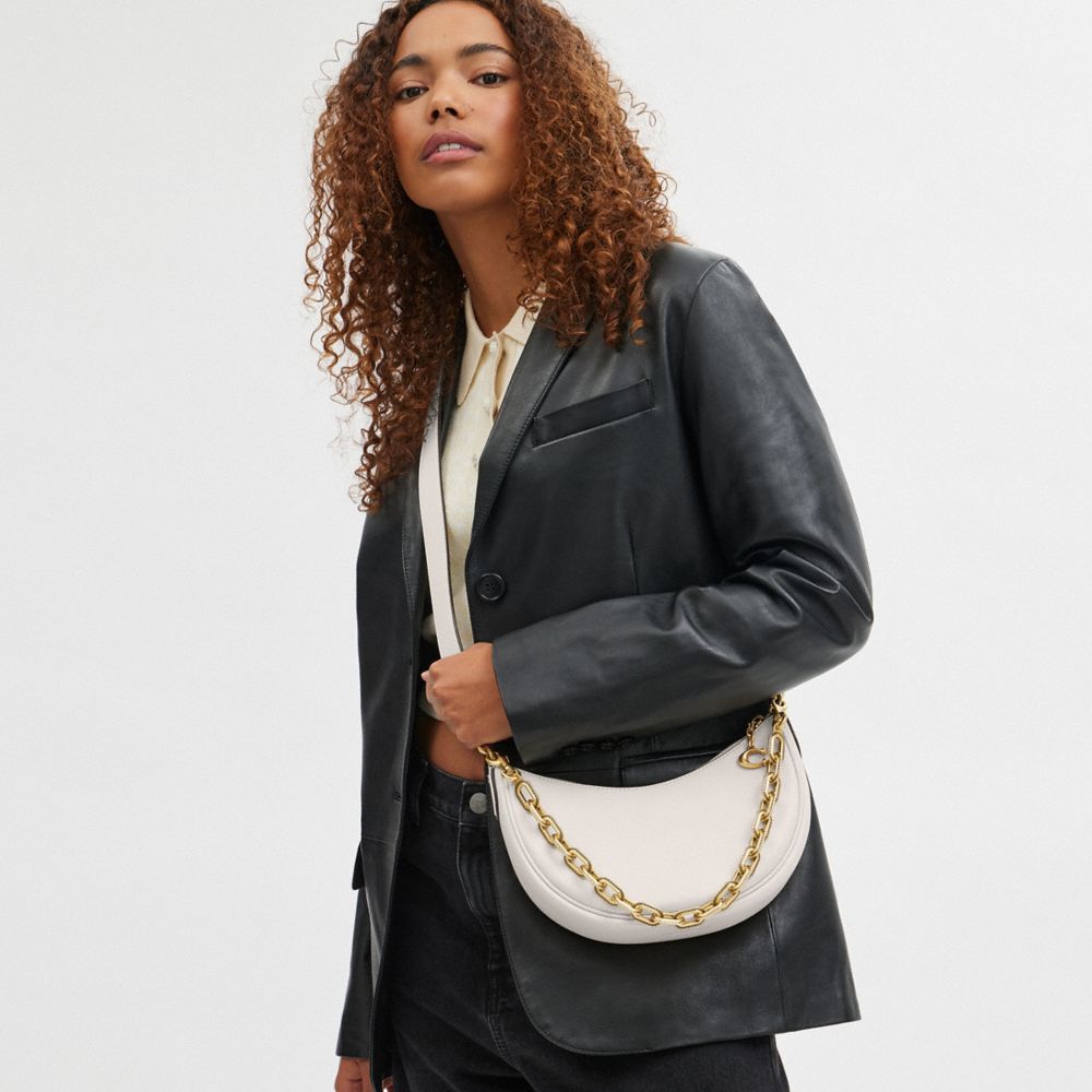 White Women Coach Mira Brass Shoulder Bags | NZ_CH82830