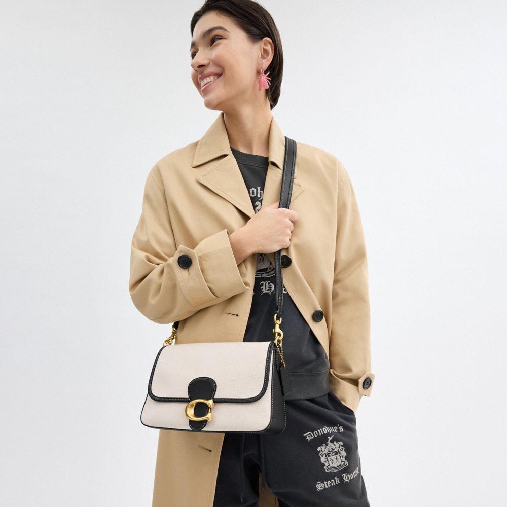 White Women Coach Soft Tabby Brass Shoulder Bags | NZ_CH14109