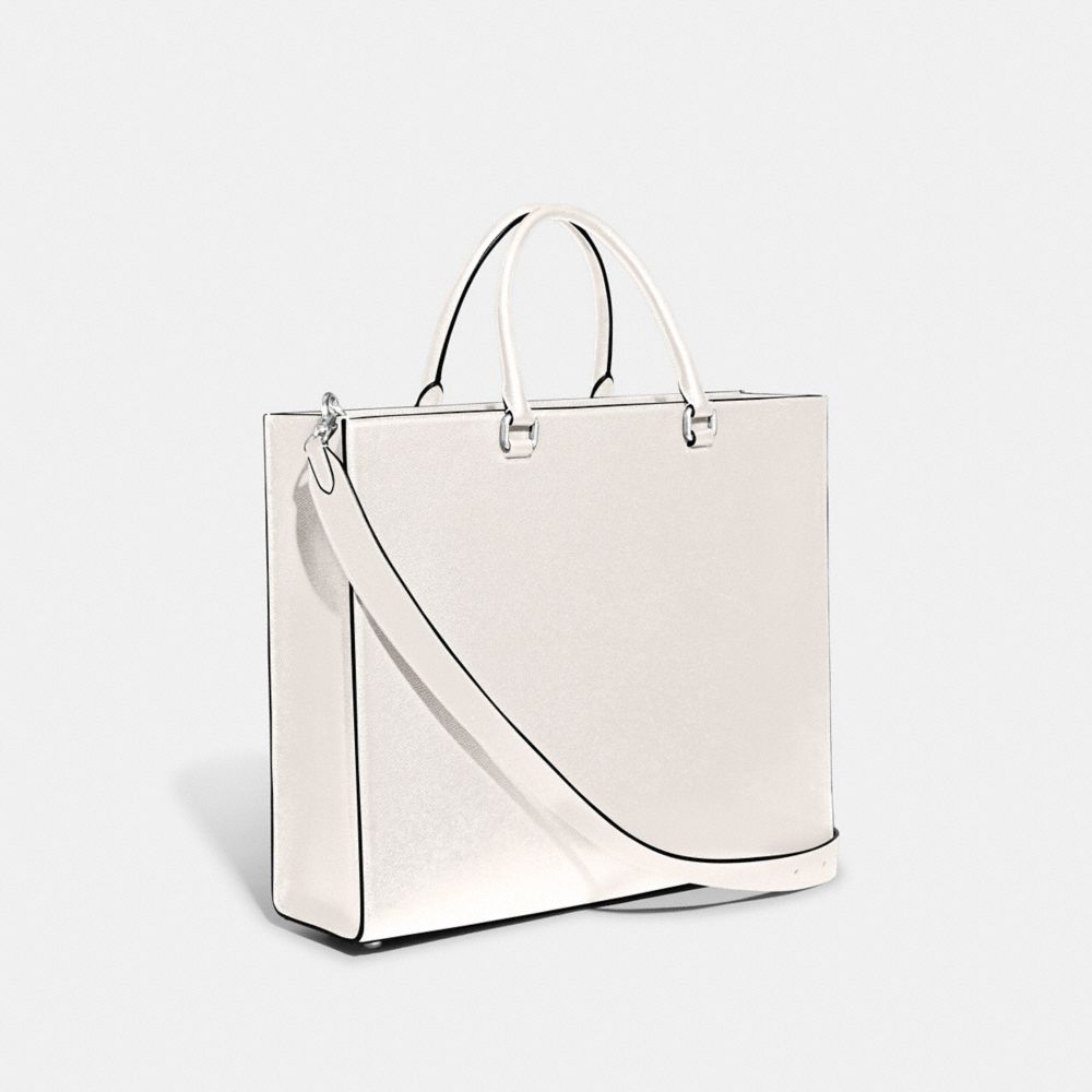 White Women Coach Tote 40 With Signature Canvas Chalk Tote Bag | NZ_CH93627