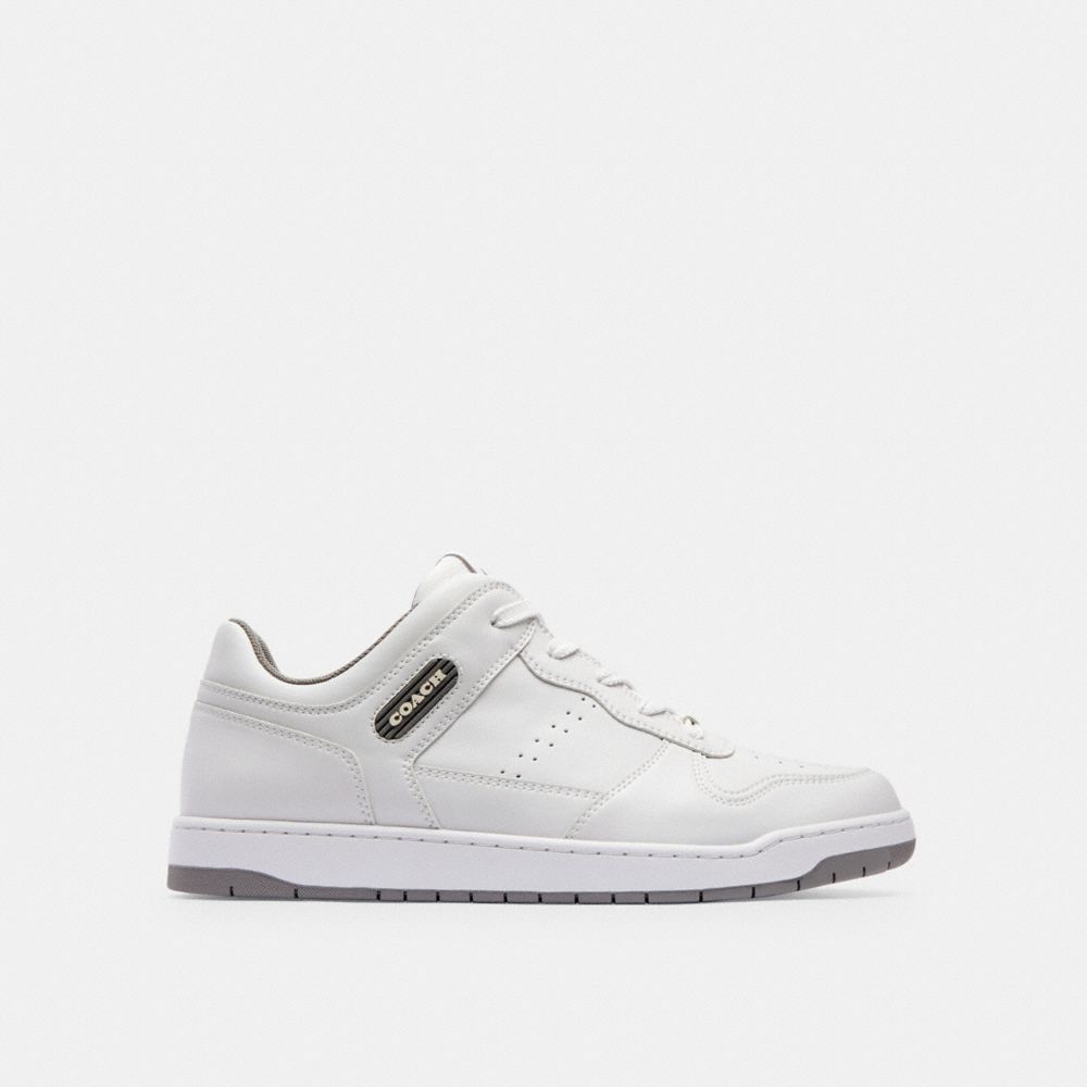 White / Grey Men Coach C201 Optic Sneakers | NZ_CH48672