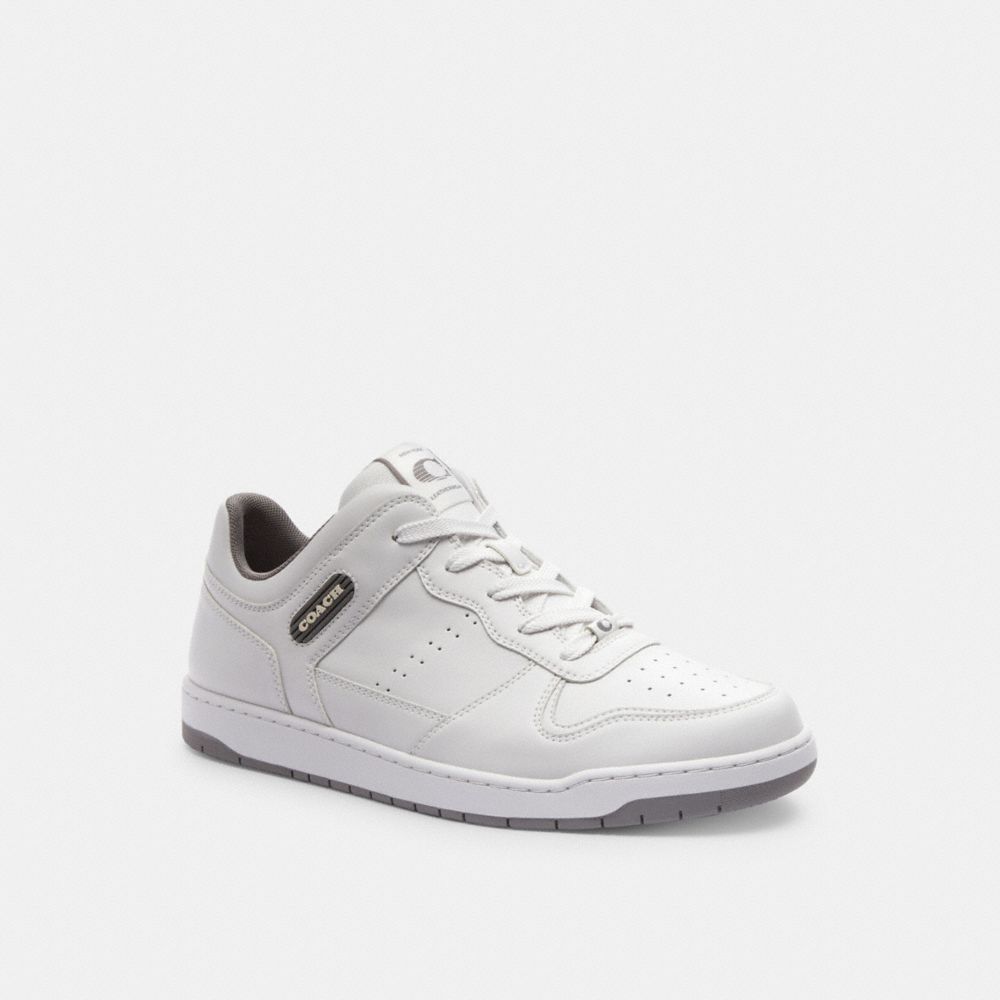 White / Grey Men Coach C201 Optic Sneakers | NZ_CH48672