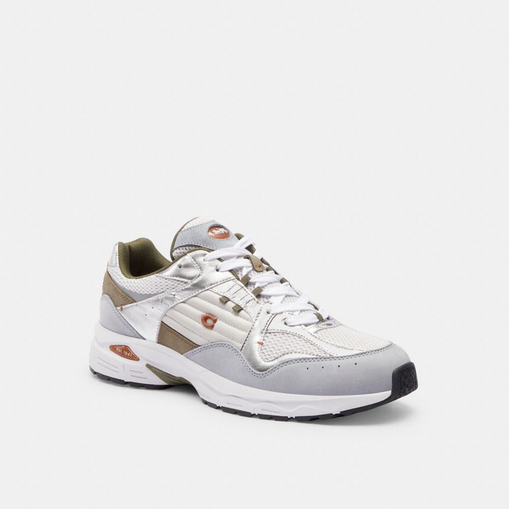 White / Grey Men Coach C301 Optic Sneakers | NZ_CH43925