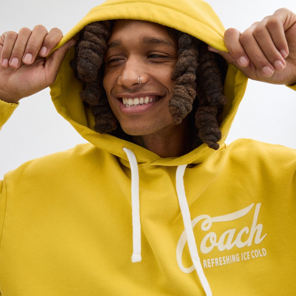 Yellow Men Coach Americana Hoodie | NZ_CH46641