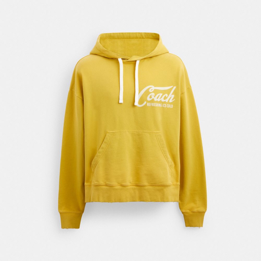 Yellow Men Coach Americana Hoodie | NZ_CH46641