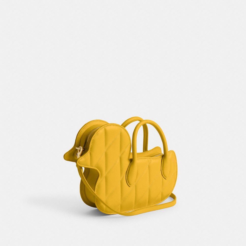 Yellow Women Coach Duck With Quilting Brass Crossbody Bags | NZ_CH16797